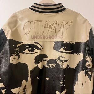Unisex Faux Leather Graphic Varsity Jacket